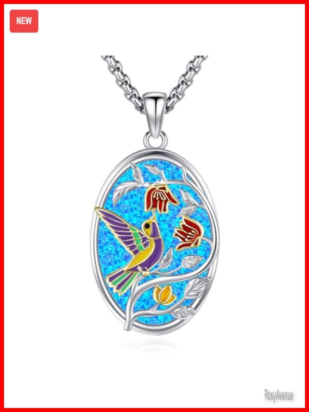925 Sterling Silver Hummingbird Pendant Necklace Removable Charm